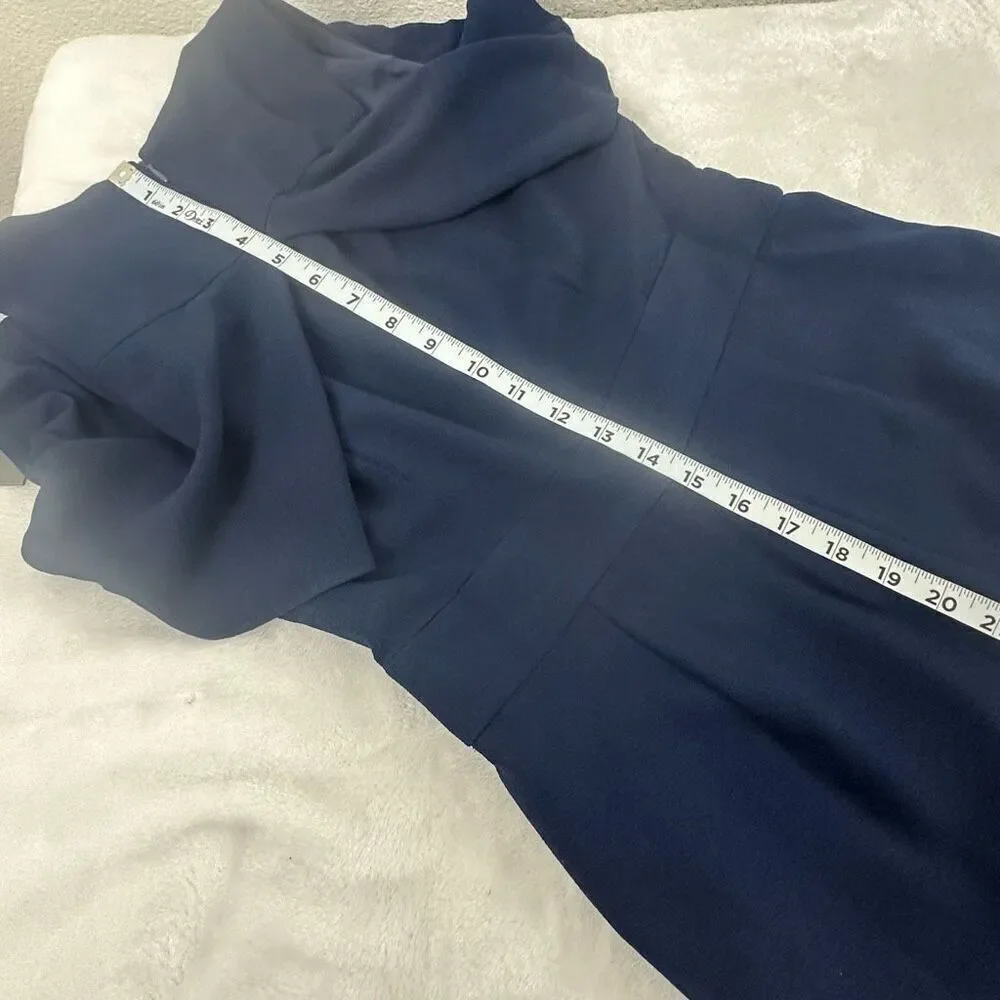 Vince Camuto Women's 6 Petite Blouson Tier‎ Jumpsuit Navy Blue Semi Formal New
